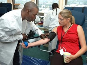 woman getting blood drawn