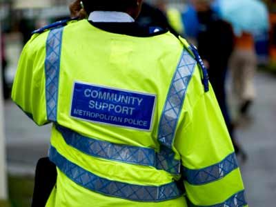 Volunteer community support police officer, London.