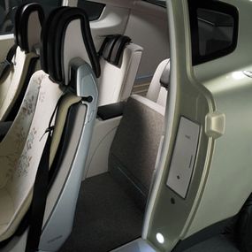 Space and storage are maximized throughout the YCC interior. A cinema-style rear seat makes room for storage.
