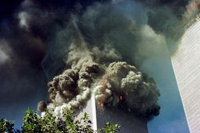 The south tower of the World Trade Center collapses on Sept. 11, 2001.