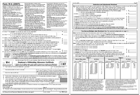 The information filled out in a W-4 form determines the amount of taxes withheld from an employee's paycheck.