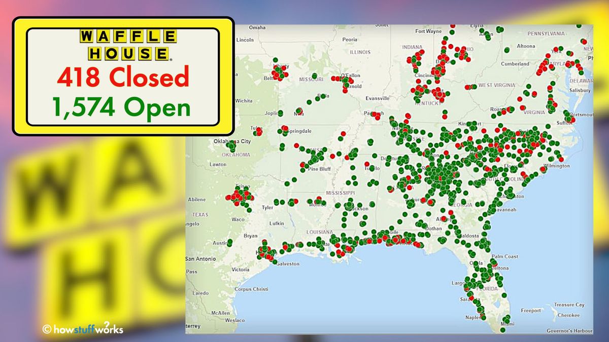 Waffle House Locations Map The Waffle House Index Is At Code Red; That's Not Good | Howstuffworks