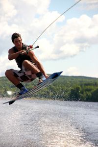 Once you master basic wakeboarding moves, you can also learn to do tricks like this.