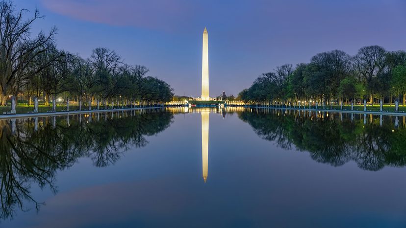 Night reflection of famous monument, a must-see travel destination.