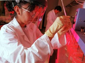 University of Texas at El Paso student Leirad Carrasco tests a sewage runoff sample taken from Ciudad Juarez, Mexico. The water is used for irrigation in both Mexico and the United States.