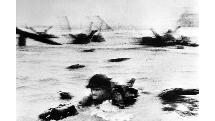 Robert Capa was the only photographer to land on Omaha Beach with U.S. troops during the D-Day invasion. Only eight images from the landing were salvageable.  Robert Capa©/International Center of Photography/Magnum Photos