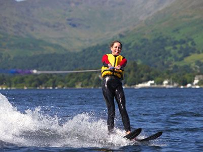 Boys having fun outdoors with extreme sports.