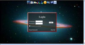 The AstraNOS operating system login screen.