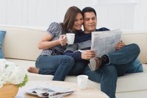 couple reading the newspaper