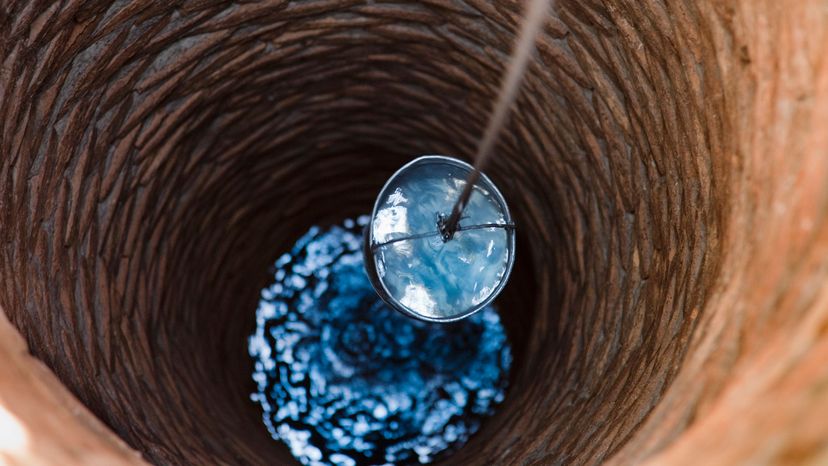 drawing water from a well
