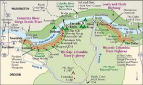 Columbia River Gorge Waterfalls Map Oregon Scenic Drive: Historic Columbia River Highway | Howstuffworks