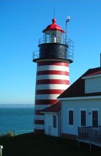 Conical and cylindrical lighthouses, such as the West Quoddy Head Lighthouse, are among the most common along the eastern coast. See more pictures of lighthouses.