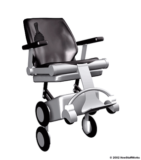 The iBot wheelchair also has the ability to &quot;stand up&quot; and balance on two wheels, putting the passenger at eye level with standing adults and making it possible to reach much higher objects and controls.