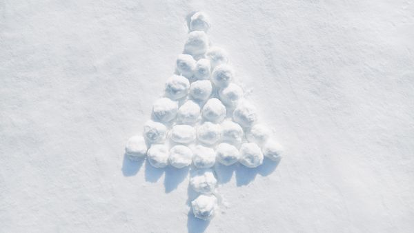 Christmas tree made of snow