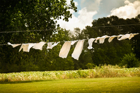 One secret to bright natural fabric whites? Using the sun's rays to disinfect and lighten them.