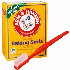 Brushing with baking soda can actually help make your teeth whiter because it bombards them with free radicals that penetrate the enamel.