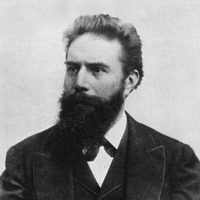 威廉康拉德的肖像Röntgen，德国物理学家和x射线的发现者，在1895年。查看更多现代医学图片。＂width=
