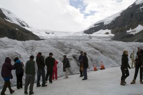 Tourists at the Athabasca Glacier in Alberta, Canada's Banff National Park can Google to their hearts' content.