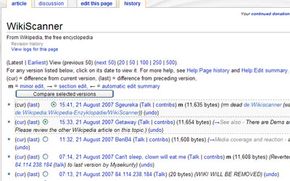 The &quot;history&quot; tab on a Wikipedia entry allows you to see