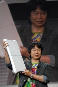 Game creator displays Wii Balance Board