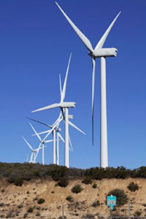 Traditional wind turbines.