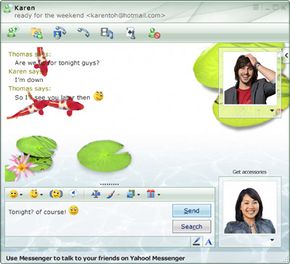 使用Windows Live Messenger，您可以与朋友发短信或语音聊天。“border=