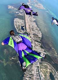 Wingsuit flyers soar