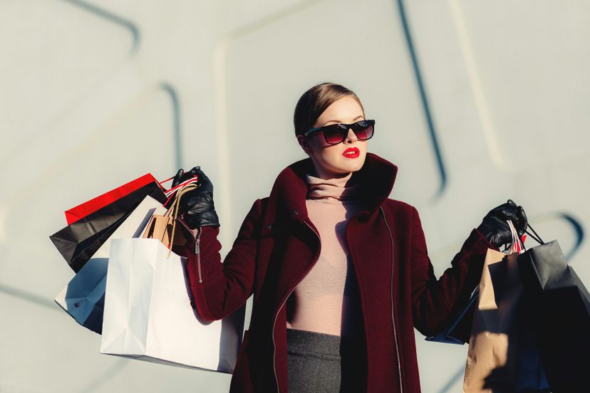 woman shopping with bags