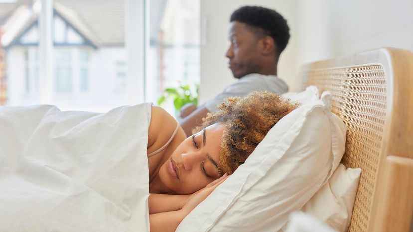 Young couple in bed