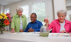 older people doing crafts