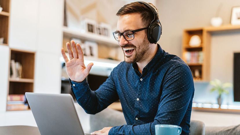 man on teleconference