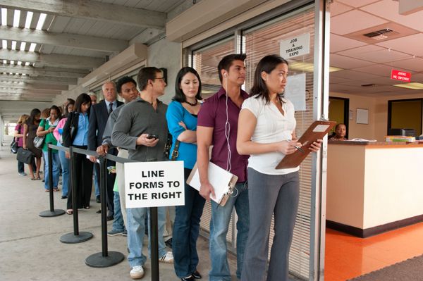 people in line