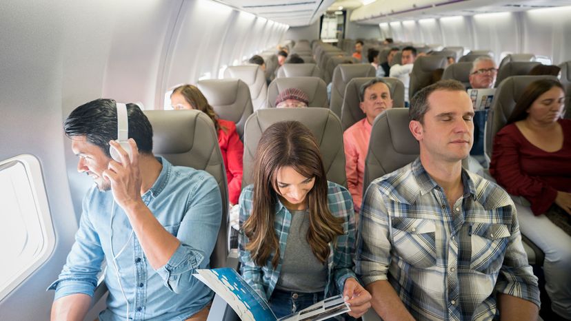 crowded airplane
