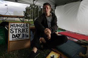 man on hunger strike