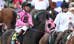 Along with his jockey, Patrick Valenzuela, the horse Comma rode to a top spot during the 137th Kentucky Derby. 