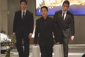 Jet Li (center) as Rogue in the film &quot;War,&quot; which focuses on Asian organized crime.