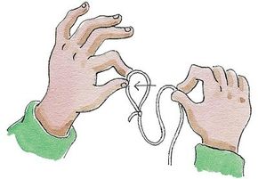 To make a slip knot, slide the yo-yo string through the loop.