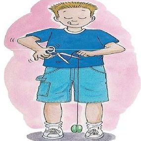 Drop the yo-yo to the floor and cut the string to belly-button length.