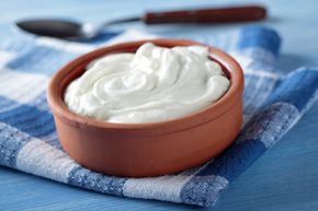 Greek yogurt is thicker than the yogurt you'll typically find on the shelves, because most of the whey is removed in its manufacturing.