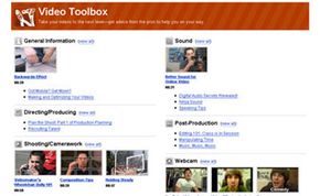 The video toolbox is a place where members can share their tips about video production.