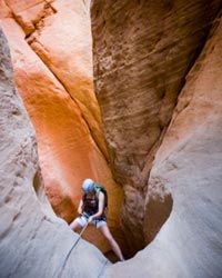 Canyoneering is a popular sport in the Zion Narrows.