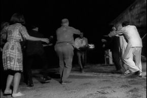 An important rule of zombie survival: Don't get surrounded. From &quot;Night of the Living Dead.&quot;