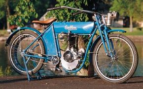 With a starting price of $200, the 1910 Emblem was a popular choice for early motorcycle buyers. See more motorcycle pictures.