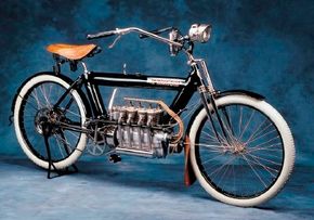 In an era of single-cylinder motorcycles, the 1910Pierce stood out for its four-cylinder engine.See more motorcycle pictures.