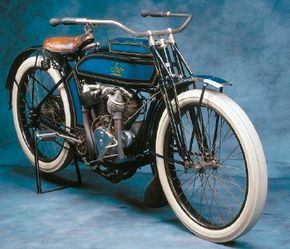 The 1914 Thor is a fine example of early motorcycle design, though the company would stop building motorcycles after 1917. See more motorcycle pictures.
