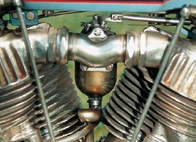 Among the few mechanical changes was a curvedintake manifold to feed the venerable F-head V-twin.