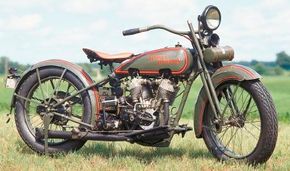 It enjoyed major technological advancements, butthe 1925 Harley-Davidson JD was offered onlyin a drab olive-green color. See more motorcycle pictures.