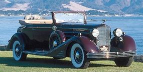 This striking 1933 Cadillac Sixteen convertible was one of just 125 Sixteens Cadillac was able to sell in that Depression year. The typical Cadillac Sixteen cost about $7,000 in 1933.