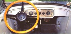 The car's instrument panel had a simple design.