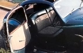 The interior of the 1936 Delahaye 135 Competition Coupe automobile.